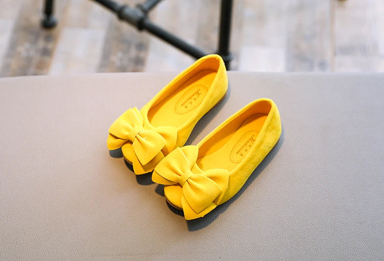 2024 New Fashion Girls Shoes PU Leather With Big Bowtie Candy Color Children Sandals Slip-on Kids Casual Shoes 21-36 Soft Hot
