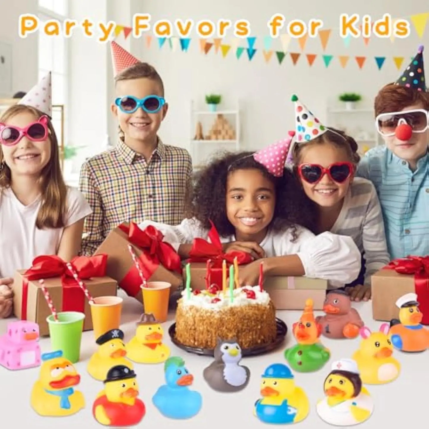 5-100PCS Rubber Ducks, RandomAssortment Jeep Ducks Bulk, ini RubberDuckies for Toys, Pool Toys Birthday GiftsParty Favors