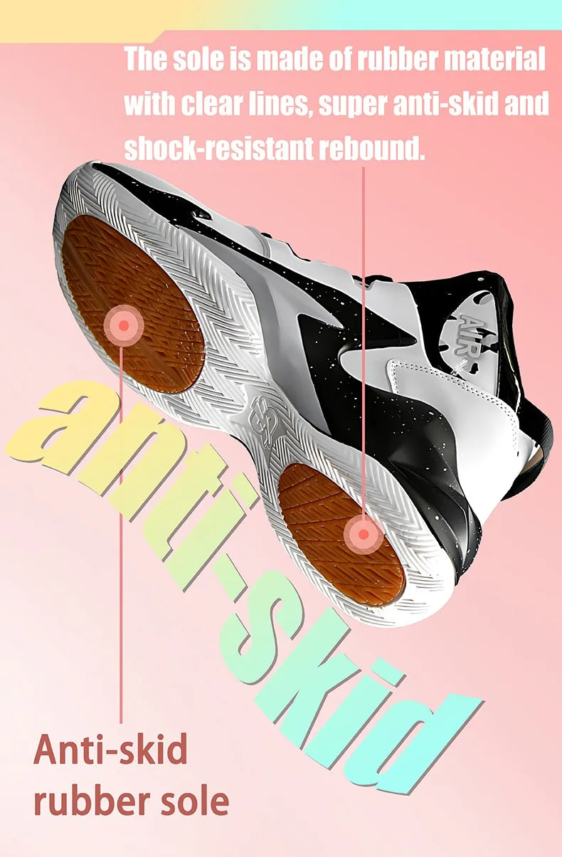 Men's  basketball shoes, breathable and non slip outdoor sports shoes, walking and running basketball shoes