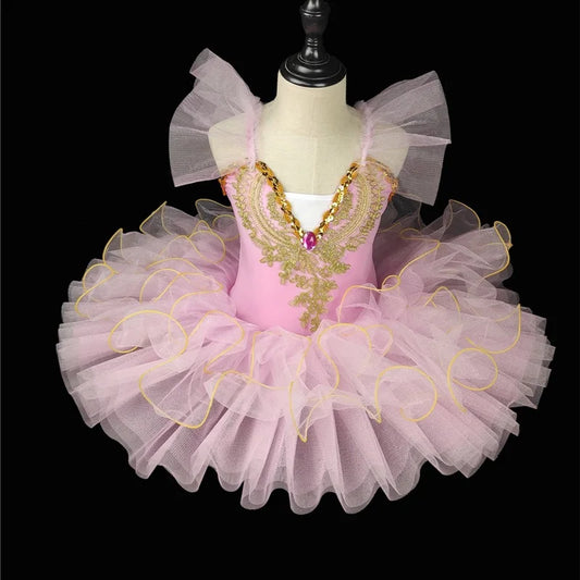 Summer Stage Ballet Dance Dress Girls Performance Tutu Kids Clothes Vestido Girl Mesh Princess Dress for Children's Day