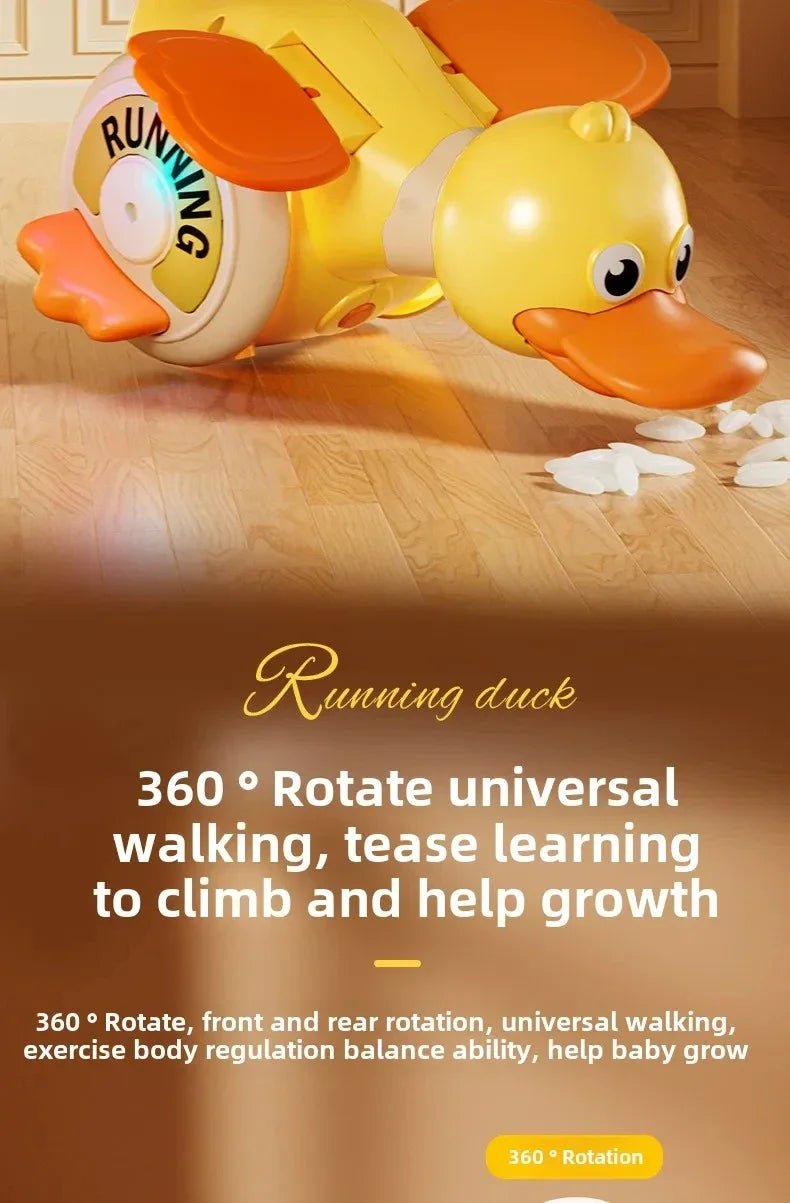 a Rotating Duck Baby Toy Infant Sensory Crawling Dancing Runing Duck Tummy Time Toys For Babies Boy Girl Learning Walking Gifts