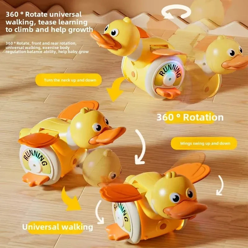 a Rotating Duck Baby Toy Infant Sensory Crawling Dancing Runing Duck Tummy Time Toys For Babies Boy Girl Learning Walking Gifts
