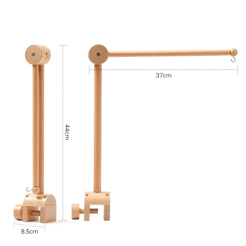 Baby Rattle Toy Bed Bell Bracket Wooden Mobile 0-12 Months Newborn Crochet Bed Bell Hanging Toys Holder Bracket Infant Crib Gift