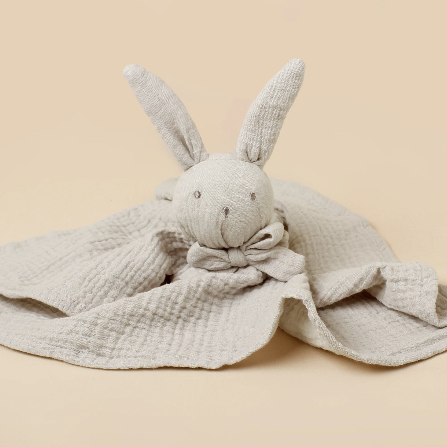 Baby  Rabbit Square Comforter Towel Elegant Bow Decor Rabbit Square Blanket For Kids Cute Embroidery Infant Saliva Towel