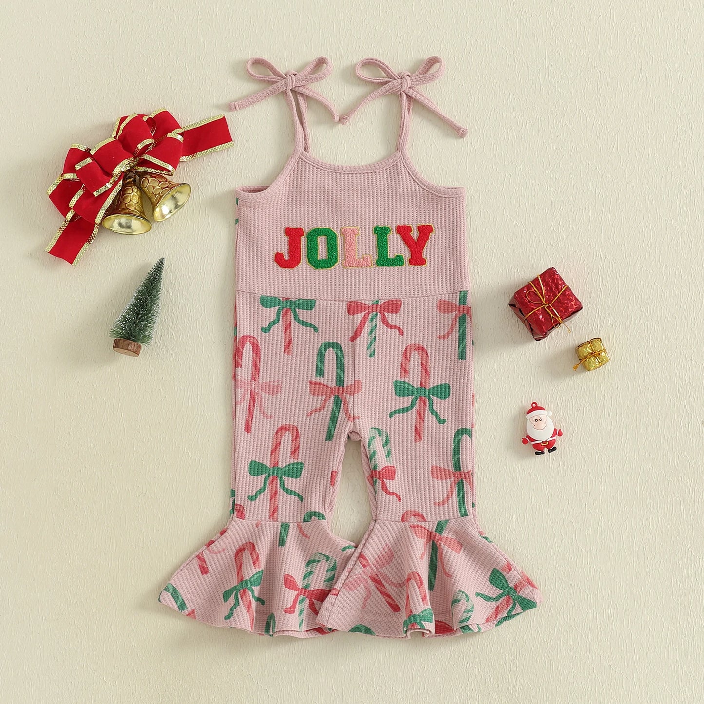 Summer Christmas Kids Baby Girls Overalls Romper Print Letter Embroidery Sleeveless Jumpsuit Xmas Clothes