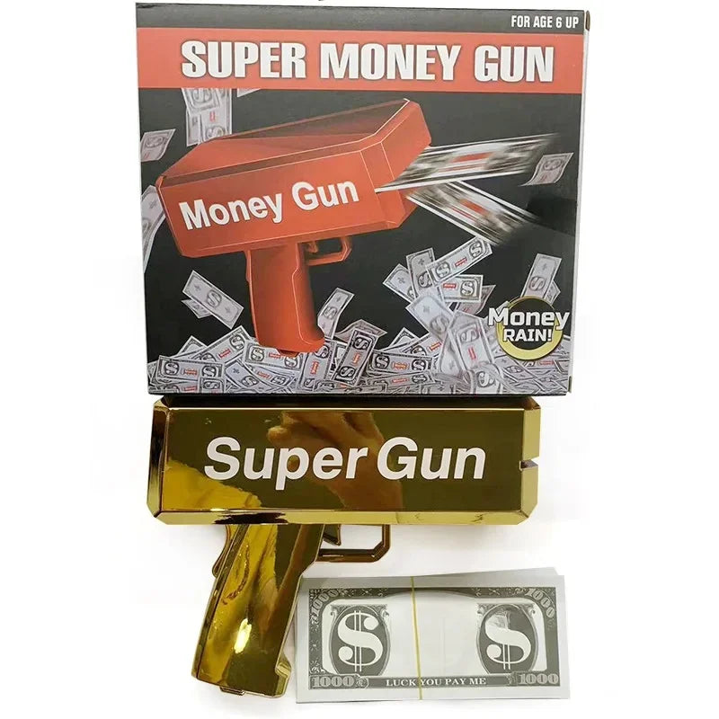 Novel Money Spray Gun Toy For Parties Weddings Gold Dollar Bill Shooter Fun Interactive Game Showers Of Cash