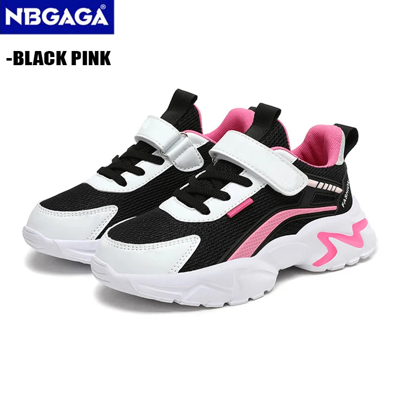Trendy Lightweight Children Girls' School Shoes Anti-Slip Breathable Outdoor Casual Walking Sneaker Size 28-39