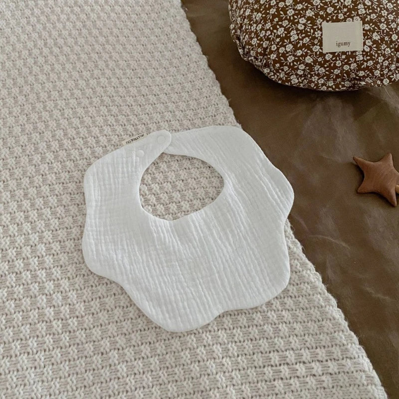 Polka Dot Flower Baby Bib Cotton Newborn Spit Up Burp Cloth Feeding Cover Washable Soft Absorbent Infant Accessories