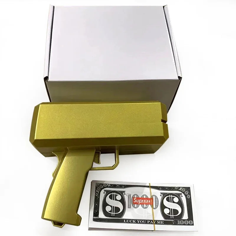 Novel Money Spray Gun Toy For Parties Weddings Gold Dollar Bill Shooter Fun Interactive Game Showers Of Cash