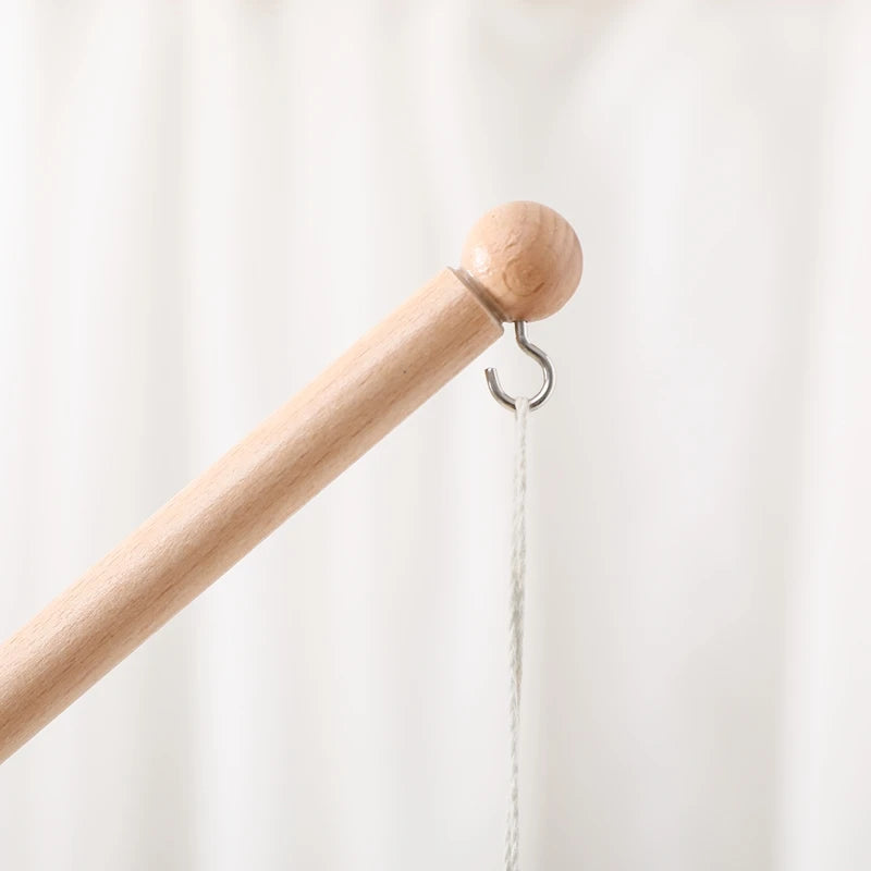 Baby Rattle Toy Bed Bell Bracket Wooden Mobile 0-12 Months Newborn Crochet Bed Bell Hanging Toys Holder Bracket Infant Crib Gift