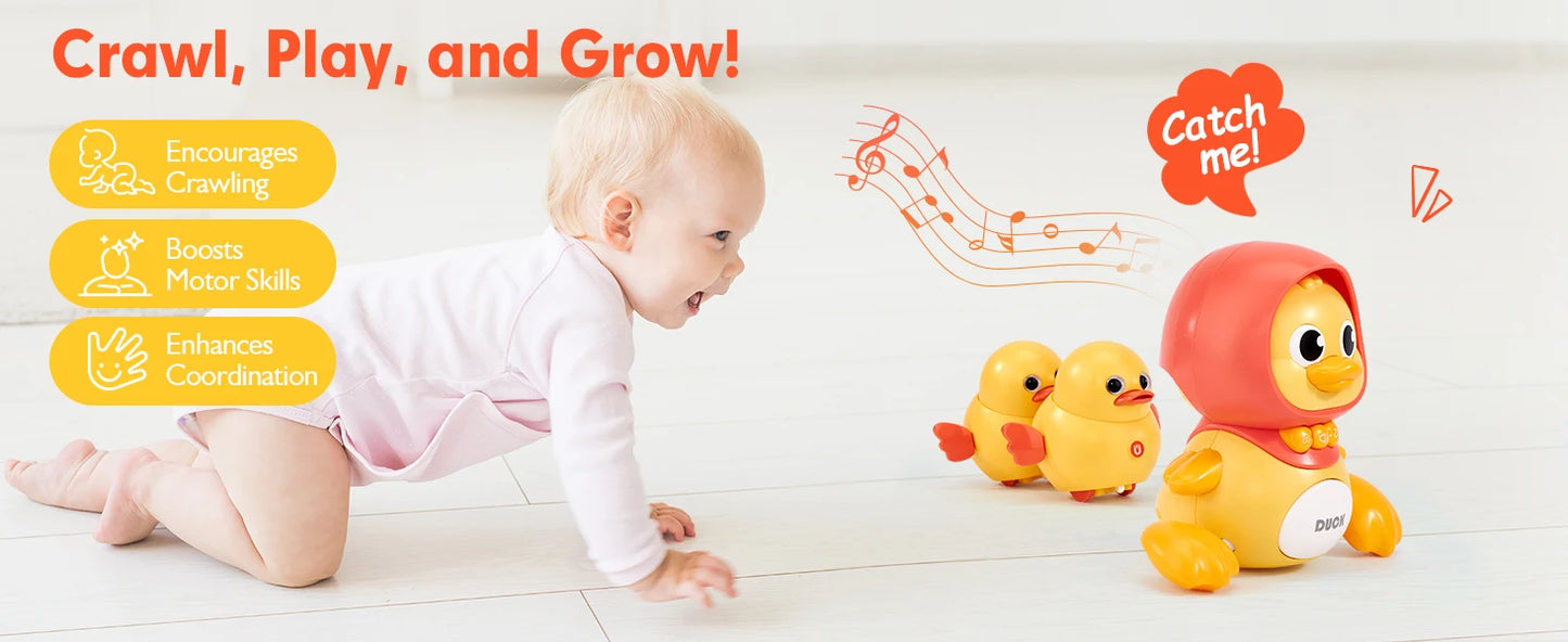Baby Crawling Toys Infant Moving Walking Dancing Toys with Light Toddler Interactive Development Tummy Time Birthday Gifts