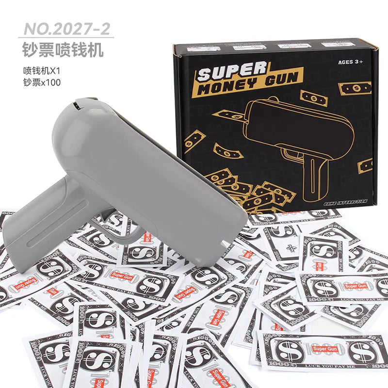 Banknote gun game toys Pistol Party Golden Money Gun Party toys Games Cash Funny toys Wedding Golden Money gun celebrate toy