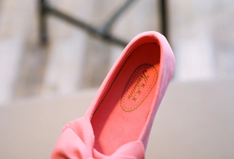2024 New Fashion Girls Shoes PU Leather With Big Bowtie Candy Color Children Sandals Slip-on Kids Casual Shoes 21-36 Soft Hot