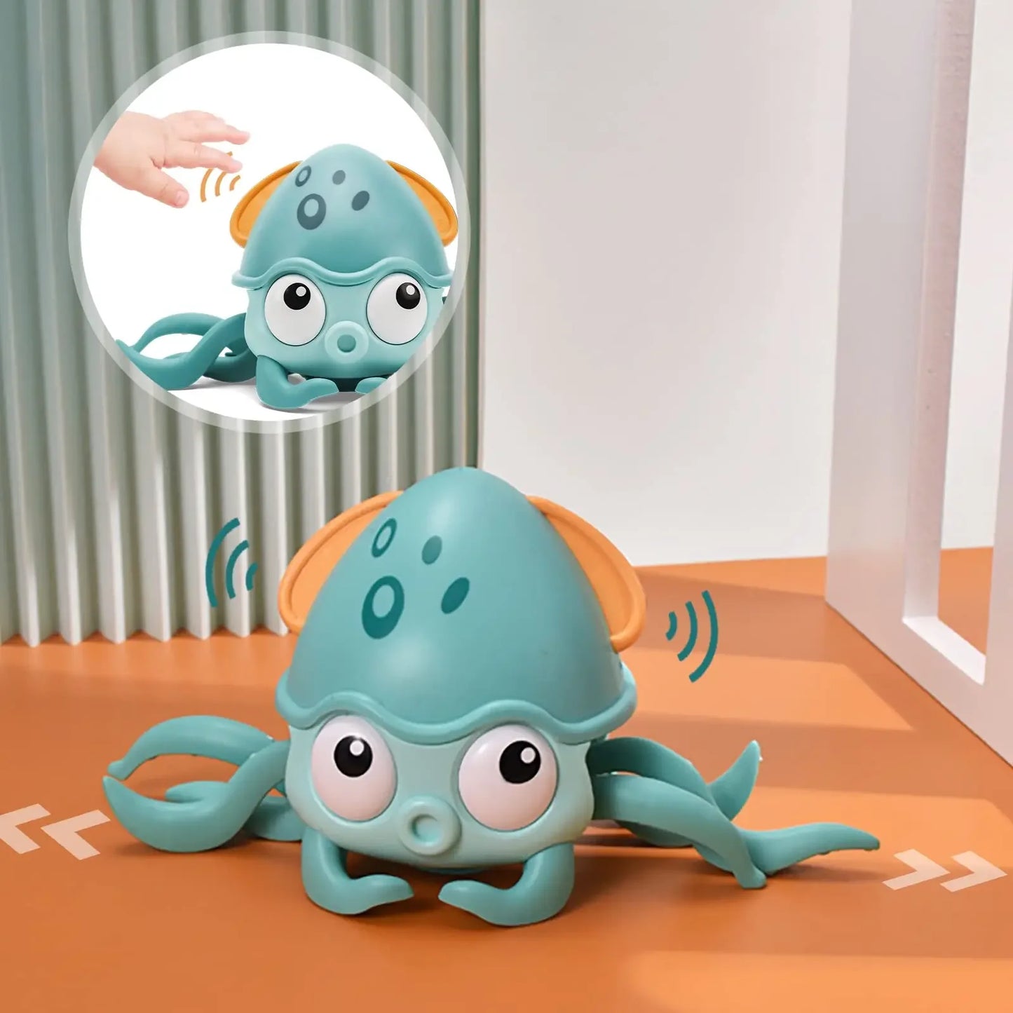 Cute Sensing Crawling Crab Baby Toys Interactive Walking Dancing with Music Automatically Avoid Obstacles Toys for Kids Toddler