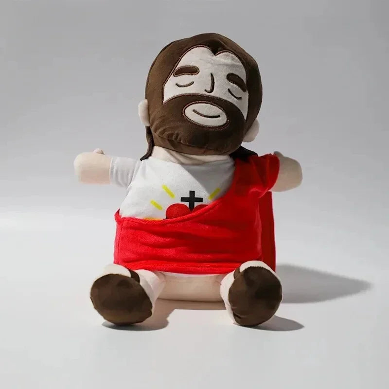 Jesus Plush Toy New Children Music Soothing Breathing Doll  Sleep Companion Toy Sound and Light Doll Holiday Gifts for Kids