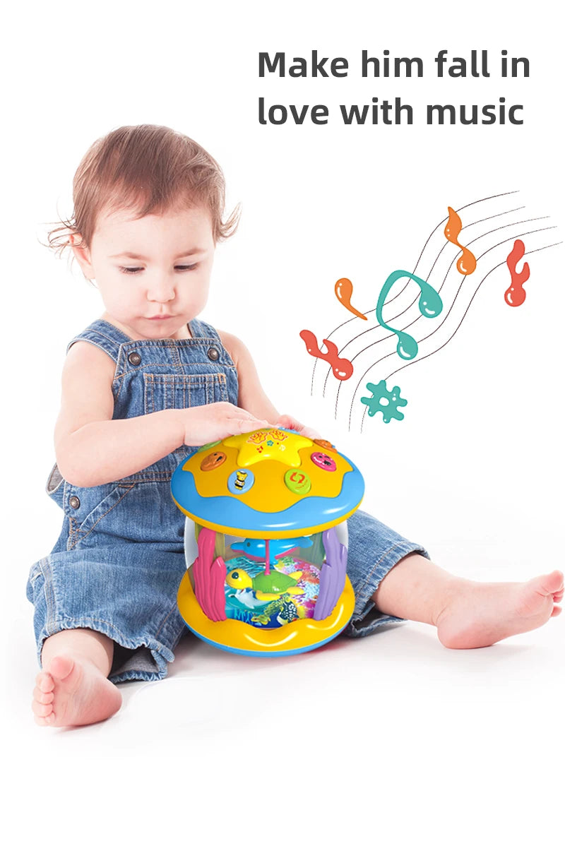 Ocean Projector Luminous Toys Music Baby Toys for 12-18 Months Toddlers 6 to 12 Months Toddlers Crawl Learning Prone Time Toys