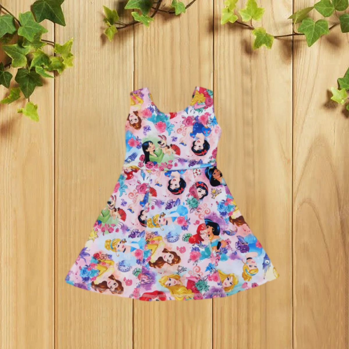 4.23 GSD2136 Floral Pink Yoga Sleeveless Girls Dress Children's Clothing Comfortable Casual Skirt for Girls