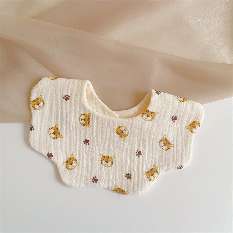 Summer Baby Cotton Gauze Waterproof Bibs Soft Cartoon Infant Bib Burp Cloths Bandana Scarf for Boy Girl Feeding Saliva Towel New