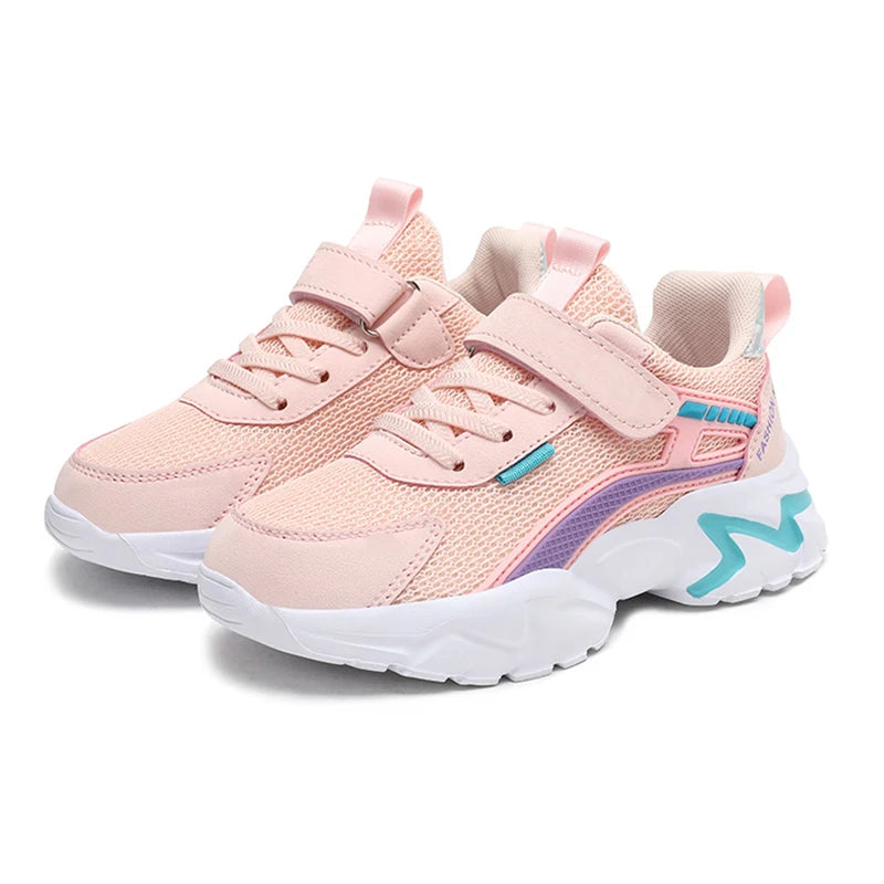 Trendy Lightweight Children Girls' School Shoes Anti-Slip Breathable Outdoor Casual Walking Sneaker Size 28-39