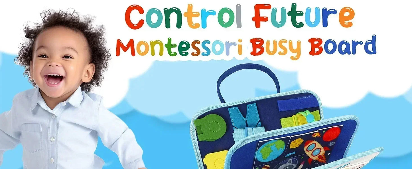 control future Busy Board Toddlers Sensory Activity Montessori Toys 1 Year Old Boy Airplane Travel Essentials Kids Ages 1-3 Road