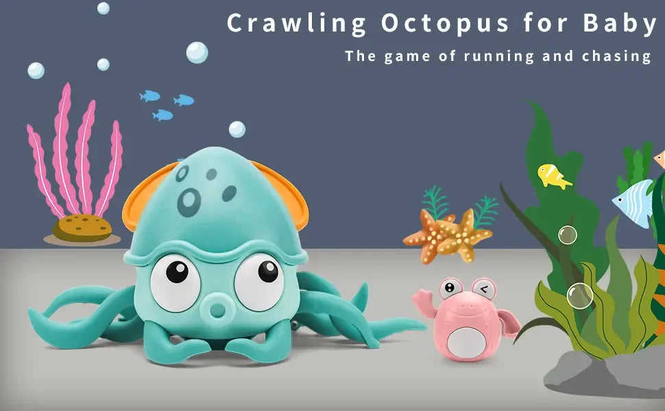 Cute Sensing Crawling Crab Baby Toys Interactive Walking Dancing with Music Automatically Avoid Obstacles Toys for Kids Toddler