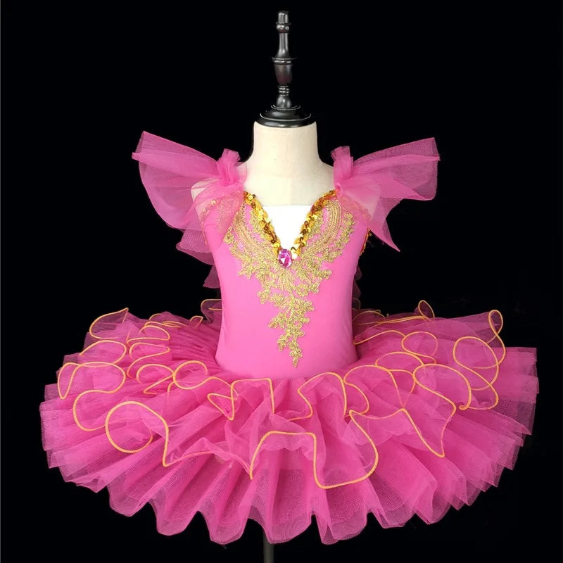 Summer Stage Ballet Dance Dress Girls Performance Tutu Kids Clothes Vestido Girl Mesh Princess Dress for Children's Day