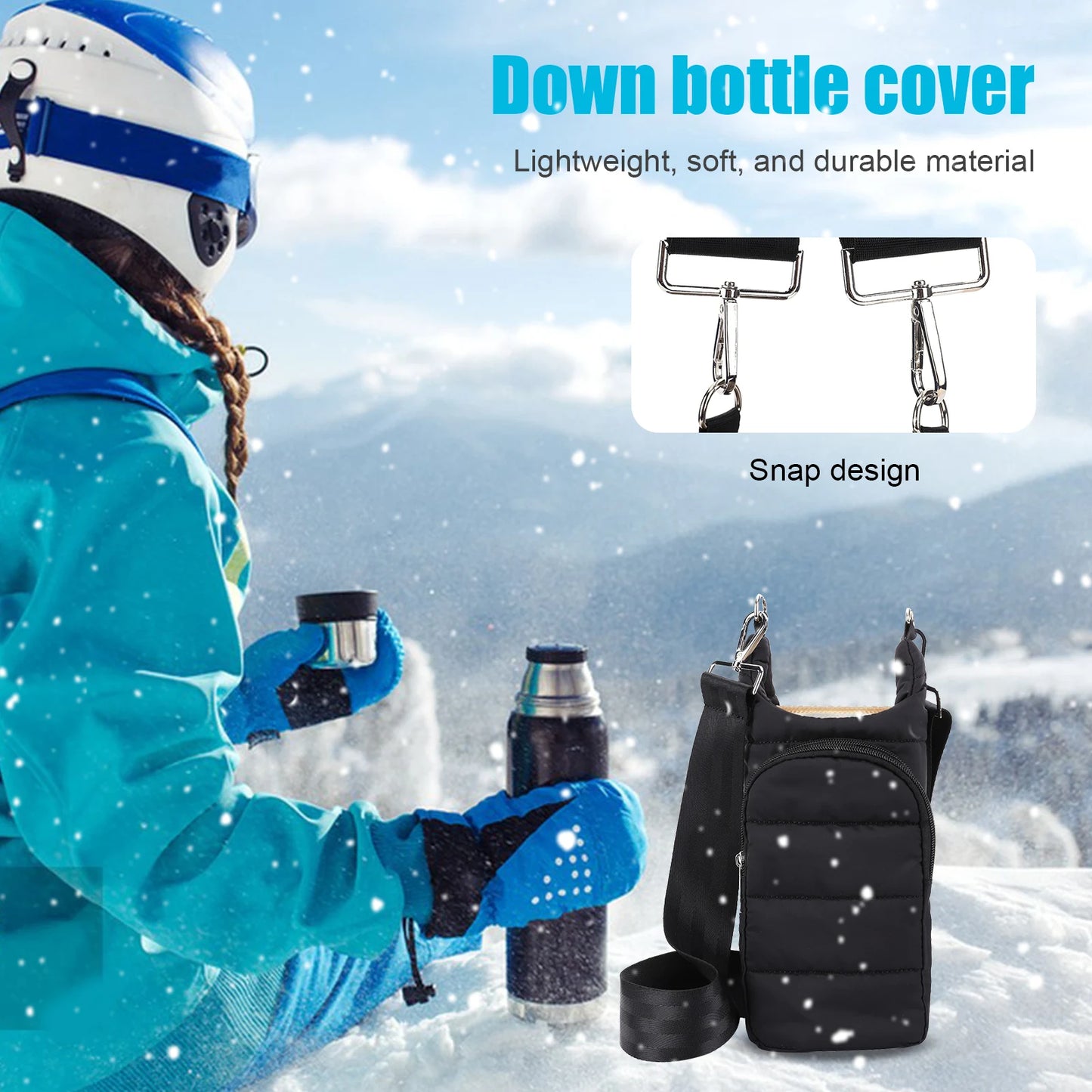 Water Bottle Holder Adjustable Wide Strap Water Bottle Carrier Portable Water Bottle Puffer Tote Soft for Outdoor Travel