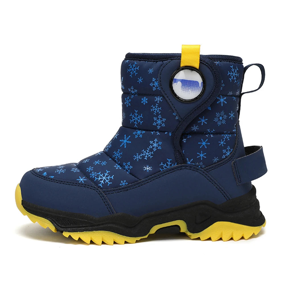 Winter Snow Boots for Boy and Girl Waterproof Winter Boots with Fur Lined Snow Boots Warm Cozy for Toddler/Little Kid