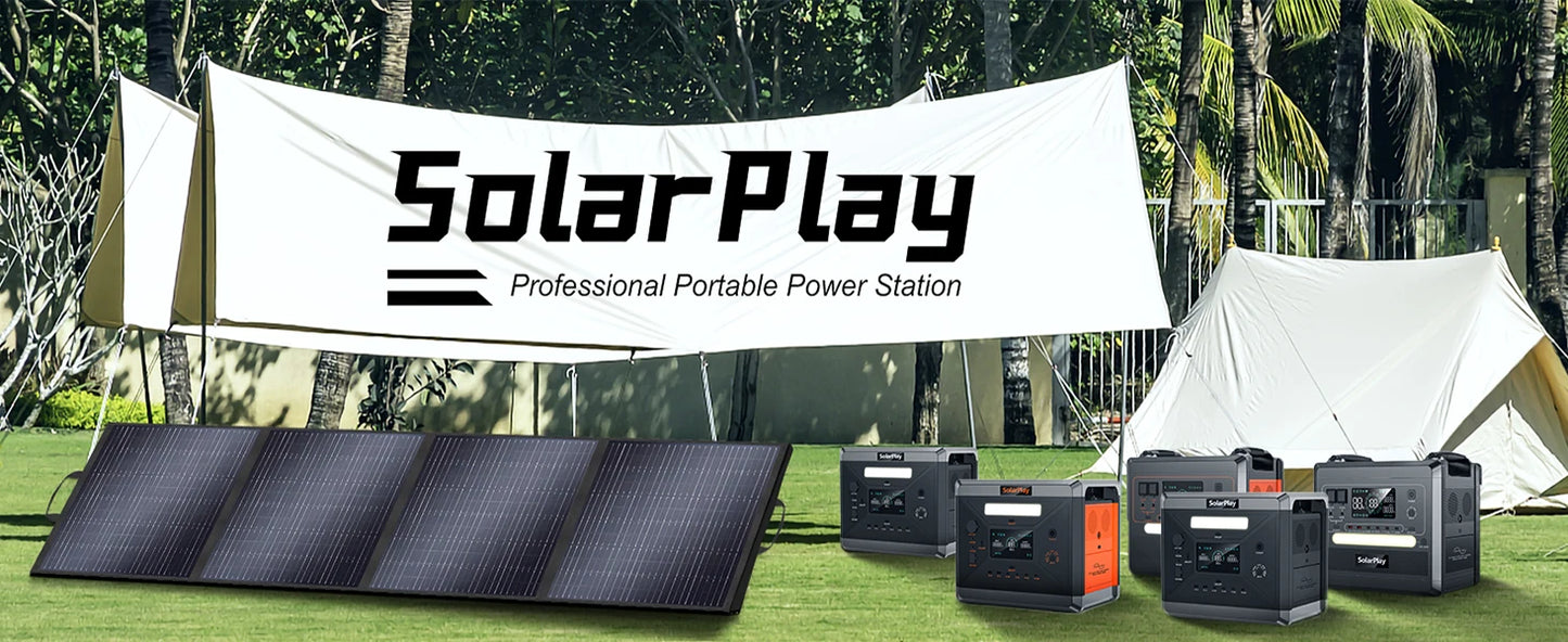 SOLARPLAY 200W Portable Foldable Solar Panel 18V Flexible Solar Panel for Family Camping Trip for Tourism Camping Power Station