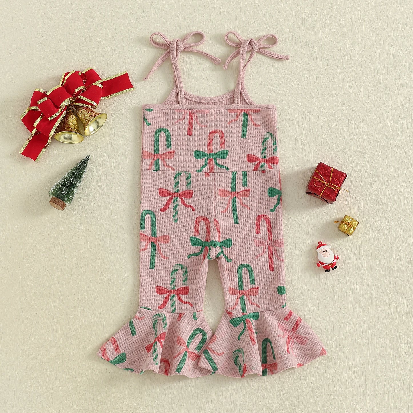 Summer Christmas Kids Baby Girls Overalls Romper Print Letter Embroidery Sleeveless Jumpsuit Xmas Clothes