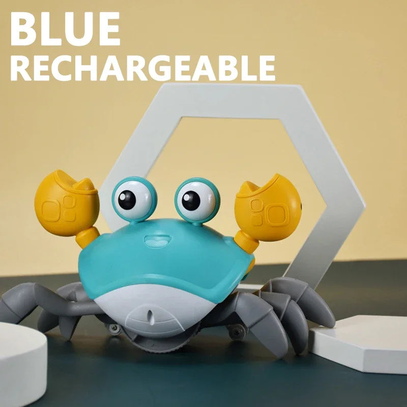 Cute Sensing Crawling Crab Baby Toys Interactive Walking Dancing with Music Automatically Avoid Obstacles Toys for Kids Toddler