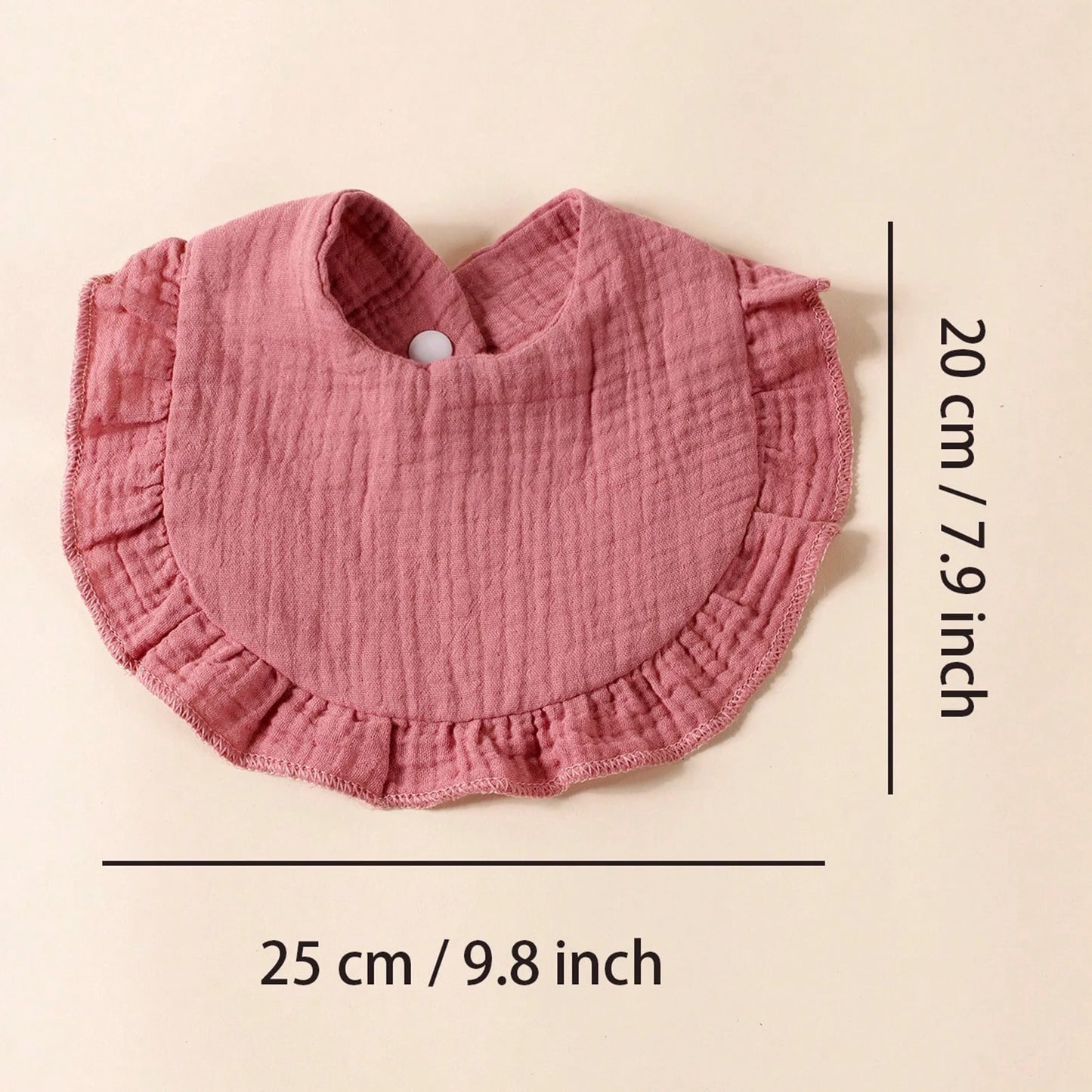 4PCS Lotus Leaf Edge Double Crepe Baby Drool Towel Cotton Comfortable Baby Feeding Bib Baby Soft Snap Button Bib