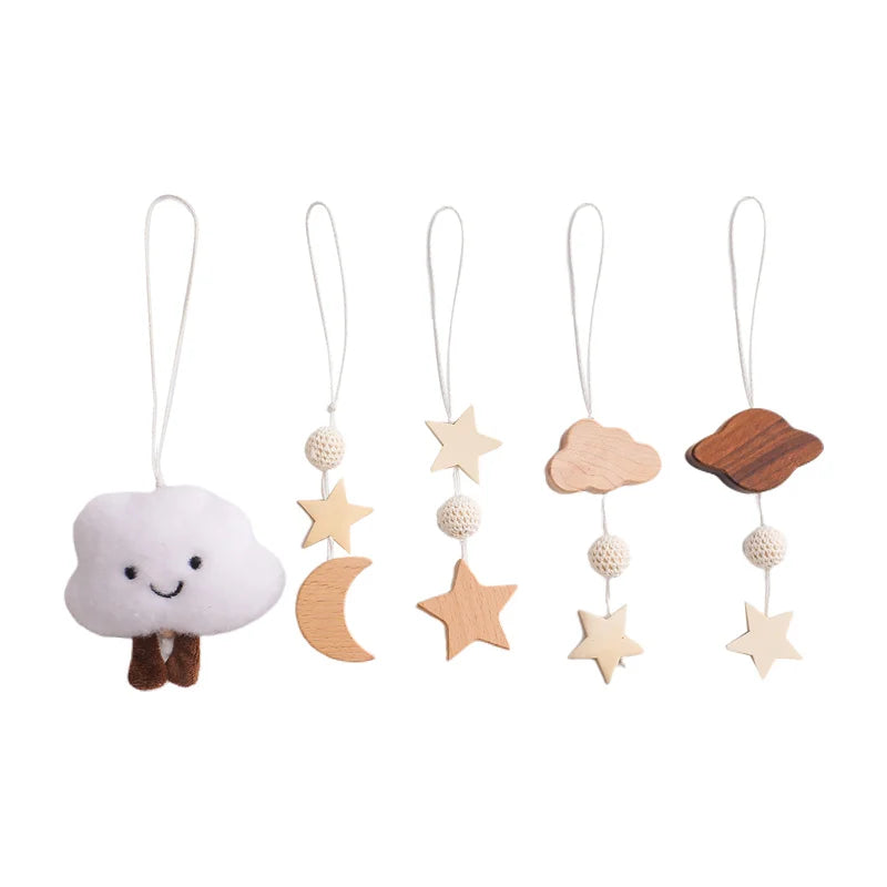 Baby Wooden Gym Frame Rocket Model Newborn Play Gym Activity Celestial Hanging Pendant Rattle For Baby Education Montessori Toys