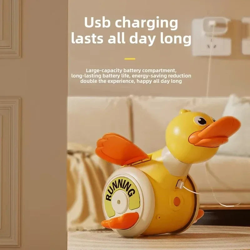 a Rotating Duck Baby Toy Infant Sensory Crawling Dancing Runing Duck Tummy Time Toys For Babies Boy Girl Learning Walking Gifts