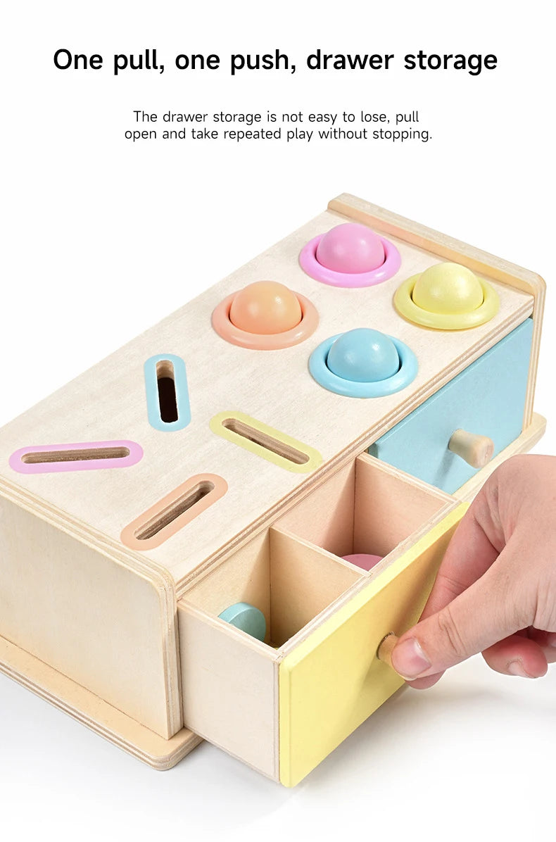 Montessori Wooden Multifunction Toys Color Spinning Coin Box Wooden Toys Children Puzzle Sensory Early Education Game Toys Gift
