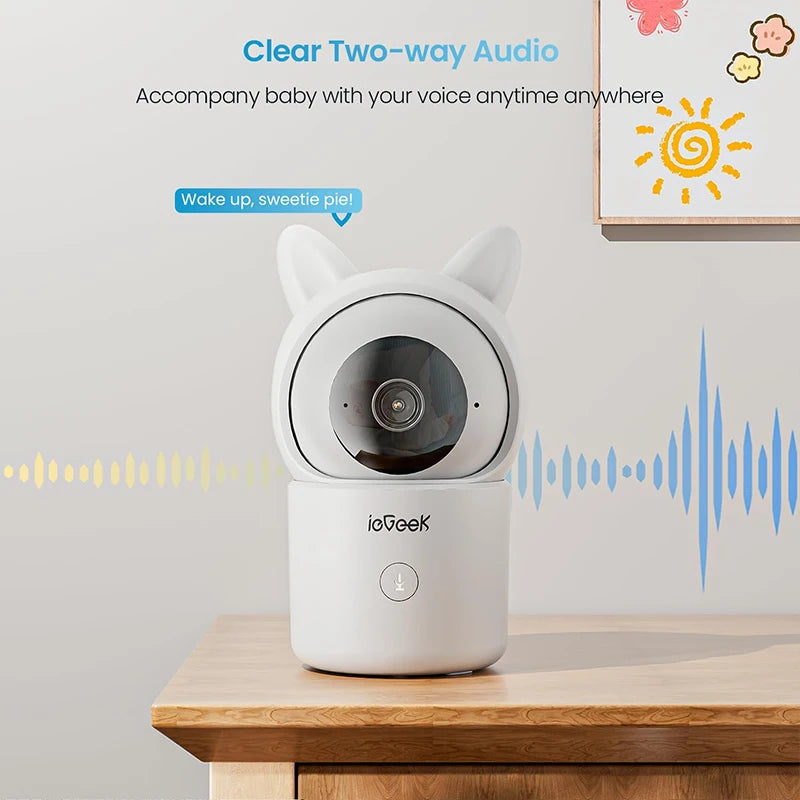 ieGeek Baby Monitor with 2 Cameras, Split-Screen Video Baby Monitor with Audio and 1080P Camera 4.3" Screen - Night Vision, Two-