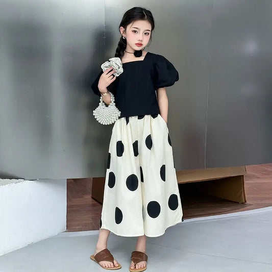 Summer Girl Sets Set of Clothes for Girls 10 12 Years Old Kids Suit Children Home Clothing 2025 New Children's T-shirt Girl's 4