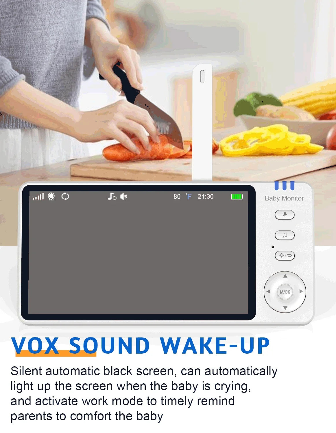 5Inch Video Baby Monitor With Pan Tilt  Surveillance IPS Screen Camera Two Way Audio Night Vision Intercom Auto Nanny with Stand