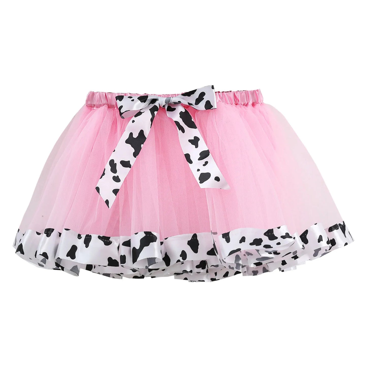 Princess Girl Skirt Kids Baby Girl Tutu Skirt Children Clothing Mini Skirt For Birthday Party Cow Print Layer юбка для девочки