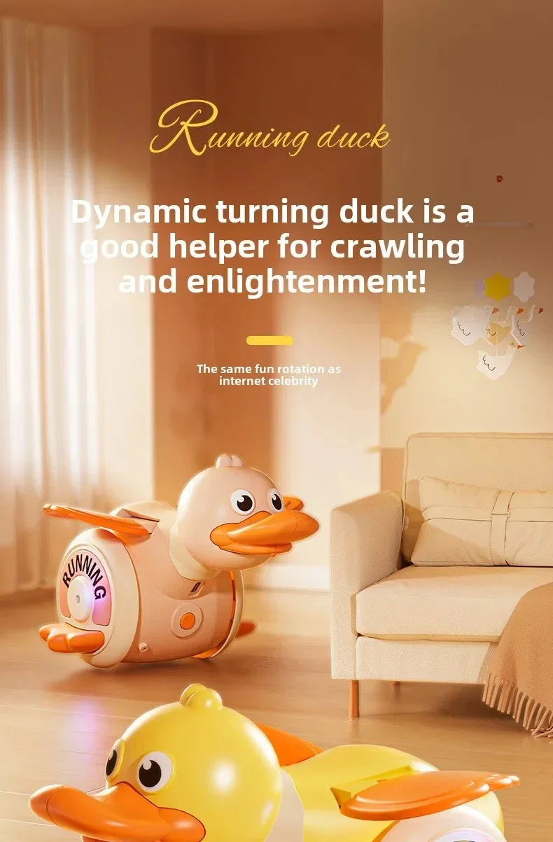 a Rotating Duck Baby Toy Infant Sensory Crawling Dancing Runing Duck Tummy Time Toys For Babies Boy Girl Learning Walking Gifts