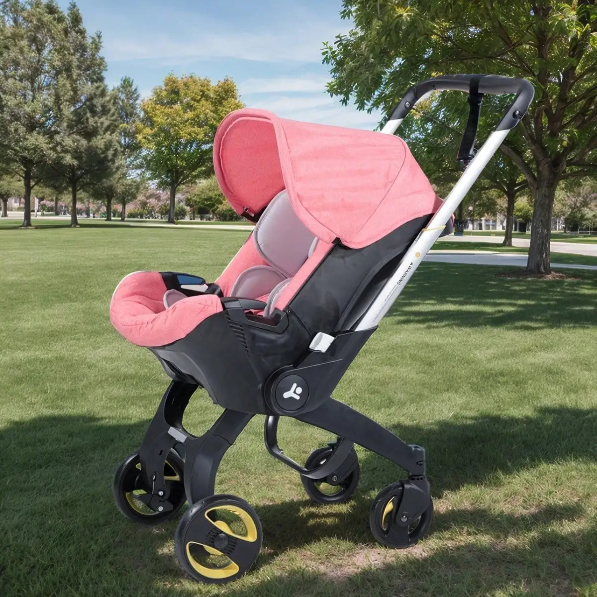 Travel baby stroller, bidirectional push, metal frame, foldable for easy carrying