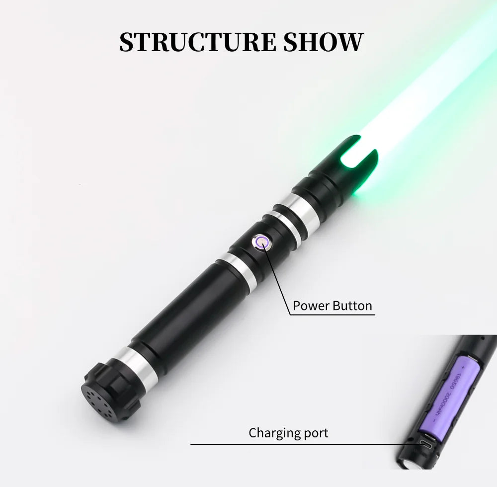 TXQSABER  RGB Lightsaber Metal Handle Heavy Dueling Saber With 16 Soundfont And 12 Kind Light Kids Toys Blaster FOC Laser Swords