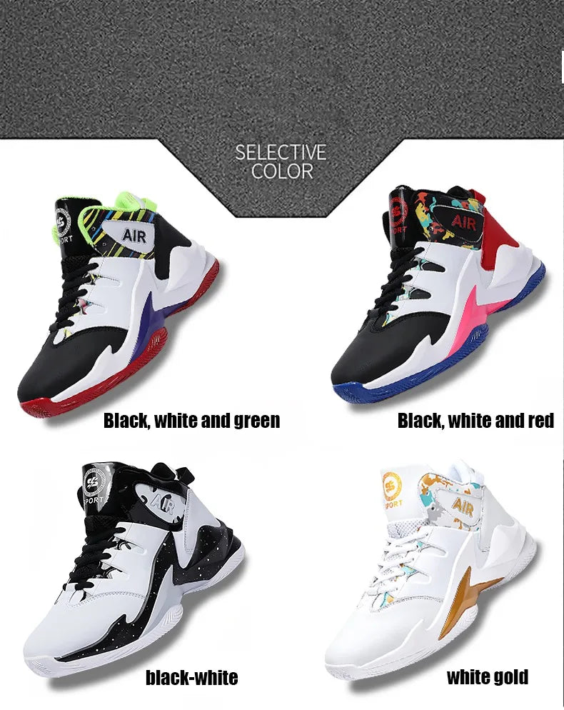 Men's  basketball shoes, breathable and non slip outdoor sports shoes, walking and running basketball shoes