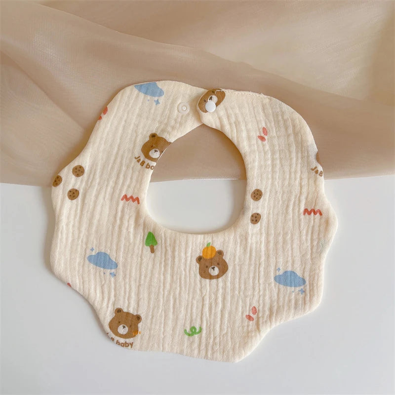 Summer Baby Cotton Gauze Waterproof Bibs Soft Cartoon Infant Bib Burp Cloths Bandana Scarf for Boy Girl Feeding Saliva Towel New