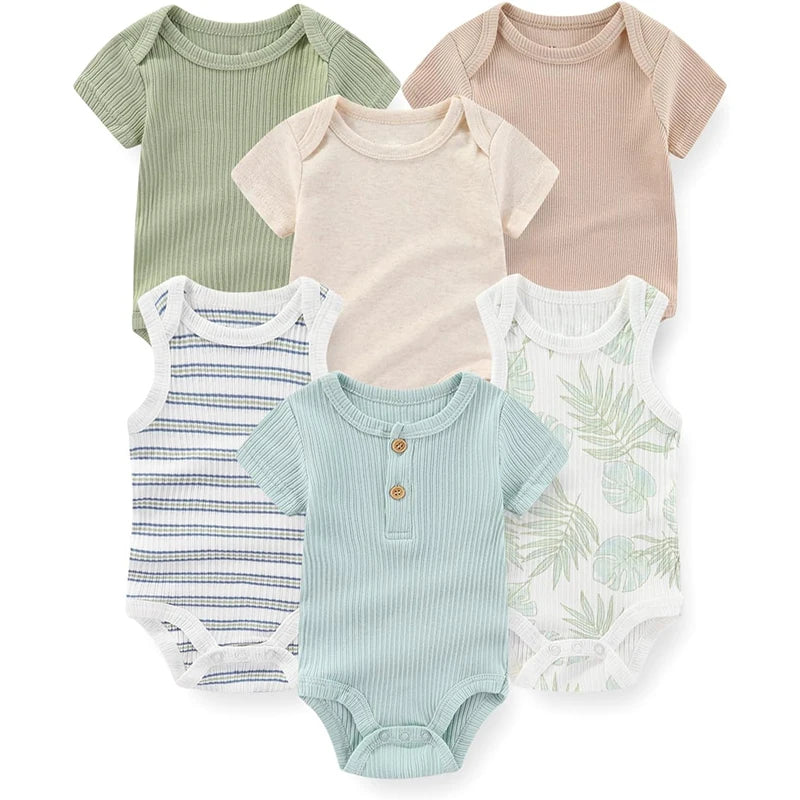 6pcs/lot fashion baby boy girl onesie casual cotton soft baby clothes newborn set