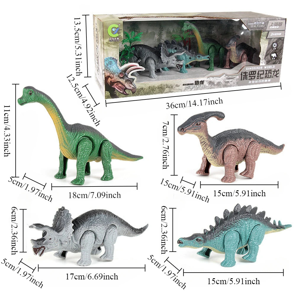 Dinosaur World Kinetic Play Set, Walking Cute Animal Toys, Moving Dinosaur Educational Toys, Interactive Playsets for Kids