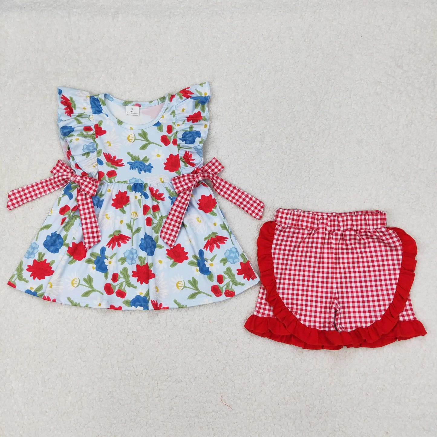 3.20 y NEW stock Baby Girls Summer Clothing Wholesale Boutique Embroidery MAMA'S GIRL Flower Pattern Pink Shorts set