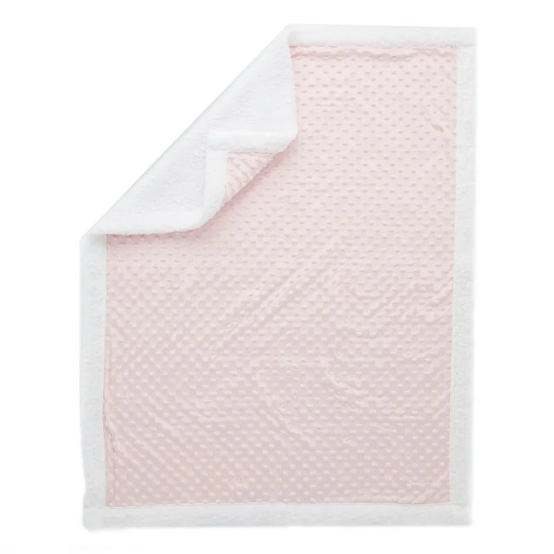 Pink Popcorn Plush Super Soft Baby Blanket, Reversible, 30" x 40", Infant Girl