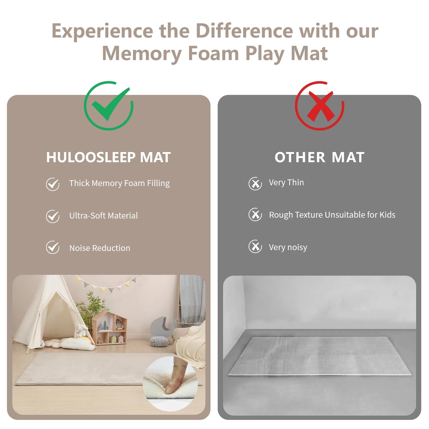 Khaki Baby Play Mat for Floor Water-Repellent Baby Game Crawling Mat Soft Velvet Non-Slip   Baby Activities Rug Newborn Items