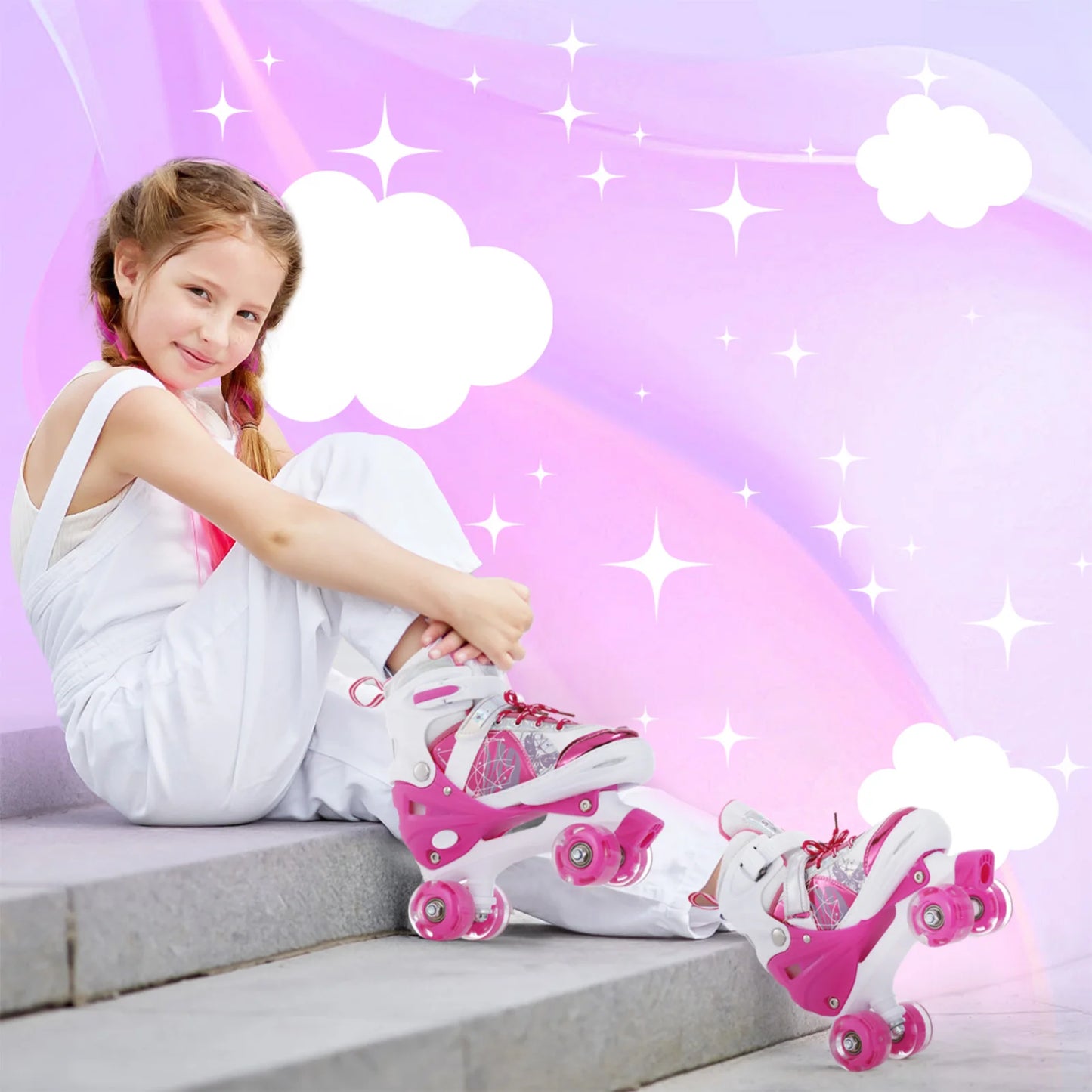 Roller Skates for Girls Boys for Kids 4 Size Adjustable Light Up kids roller skates kids roller skates girls girls roller skates